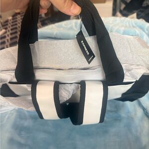 Express Monochrome Tote with Black Handles